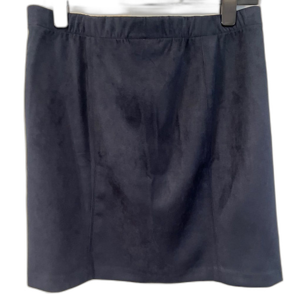 J. Jill Knee-Length Skirt in Brushed Suede - Navy Blue - Size M - Picture 5 of 7